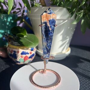 Sodalite Crystal Wand with Rose Gold‎ Stand